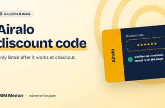 Airalo discount code ticket with the code hidden