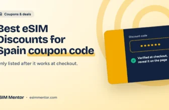 Best eSIM Discounts for Spain coupon code ticket with the code hidden